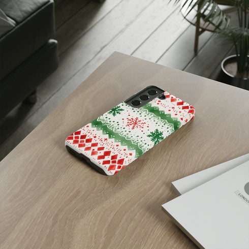 Watercolor Christmas Knitting - Impact Resistant Phone Case